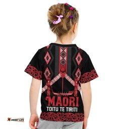 Toitu Te Tiriti Waitangi Kid T Shirt Black Wharenui House LT9