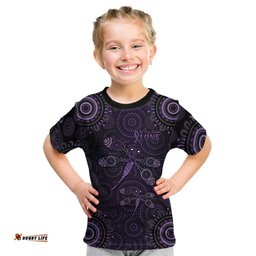 Purple Dragonfly Aboriginal of Hope Kid T Shirt Australian Epilepsy Awareness LT9