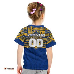 Personalized West Coast Eagles Kid T Shirt Polynesian Tribal Pattern Heritage Football TS04