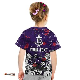 Personalized Fremantle Dockers Kid T Shirt Aboriginal Dot Painting Graffiti Style TS04