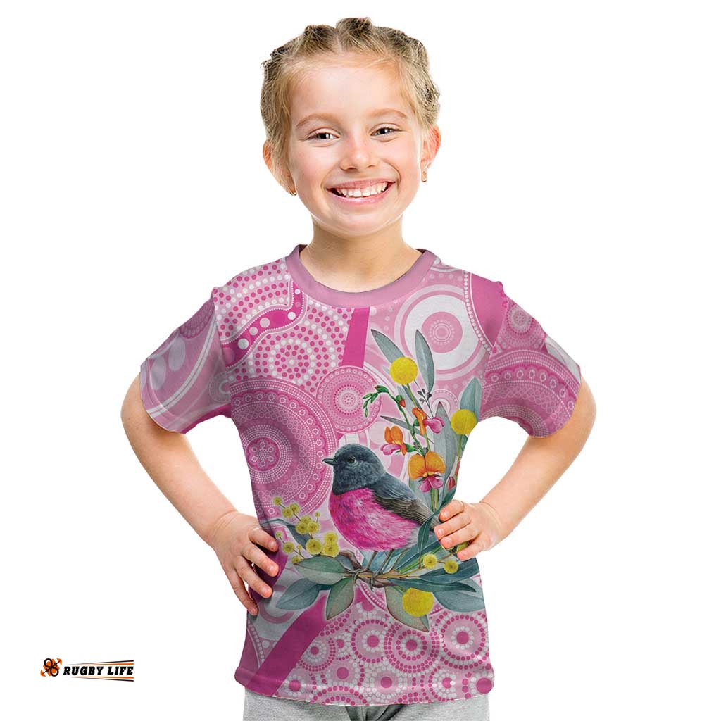 Pink Robin Aboriginal Inspired Kid T Shirt LT9