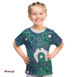 Sea Turtle Torres Strait Islands Kid T Shirt Pacific Indigenous Australian Oceanic Dot Art TS04