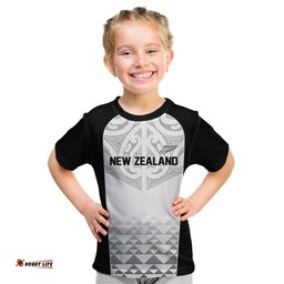 World Football 2026 New Zealand Custom Kid T Shirt All White Fern Maori Tribal LT9
