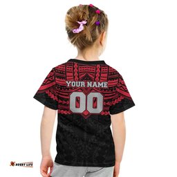 Personalized Essendon Bombers Kid T Shirt Polynesian Tribal Pattern Heritage Football TS04