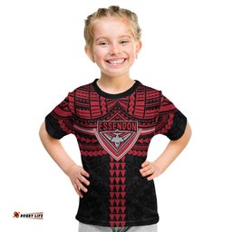 Personalized Essendon Bombers Kid T Shirt Polynesian Tribal Pattern Heritage Football TS04
