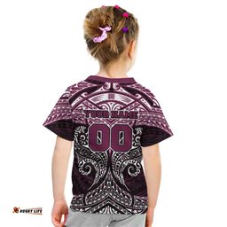 Personalized Manly Warringah Sea Eagles Kid T Shirt Polynesian Tribal Pattern Style TS04