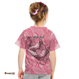 Personalized Pink Butterfly Spirit Kid T Shirt Australias Breast Cancer Awareness LT9