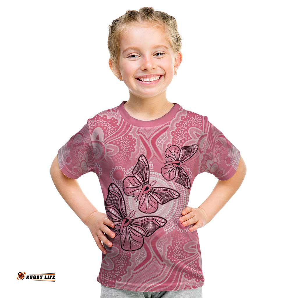 Personalized Pink Butterfly Spirit Kid T Shirt Australias Breast Cancer Awareness LT9