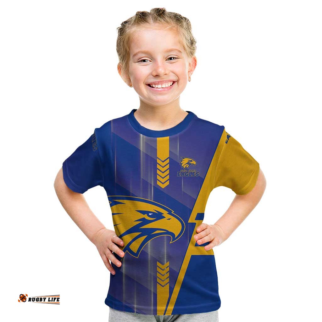 Personalized West Coast Eagles Kid T Shirt Modern Geometric Sports Graphic Style TS04