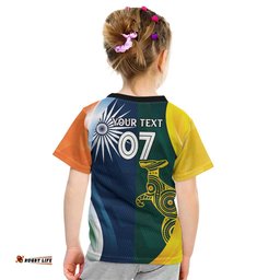 Custom India and Australia Cricket Kid T Shirt Special Half-Half Mix LT7