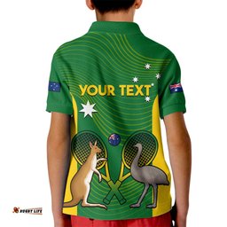 Personalised Australia Tennis Kid Polo Shirt Aussie Pride National Color