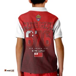 Mate Ma'a Tonga Rugby Kid Polo Shirt Six Seven Six to The World