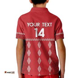 Custom Tonga Rugby 2024 Kid Polo Shirt Go Champions Ikale Tahi Ngatu Pattern