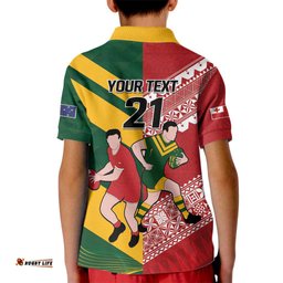 Australia-Tonga Rugby Pacific Custom Kid Polo Shirt The Kangaroos and Mate Ma'a Tonga