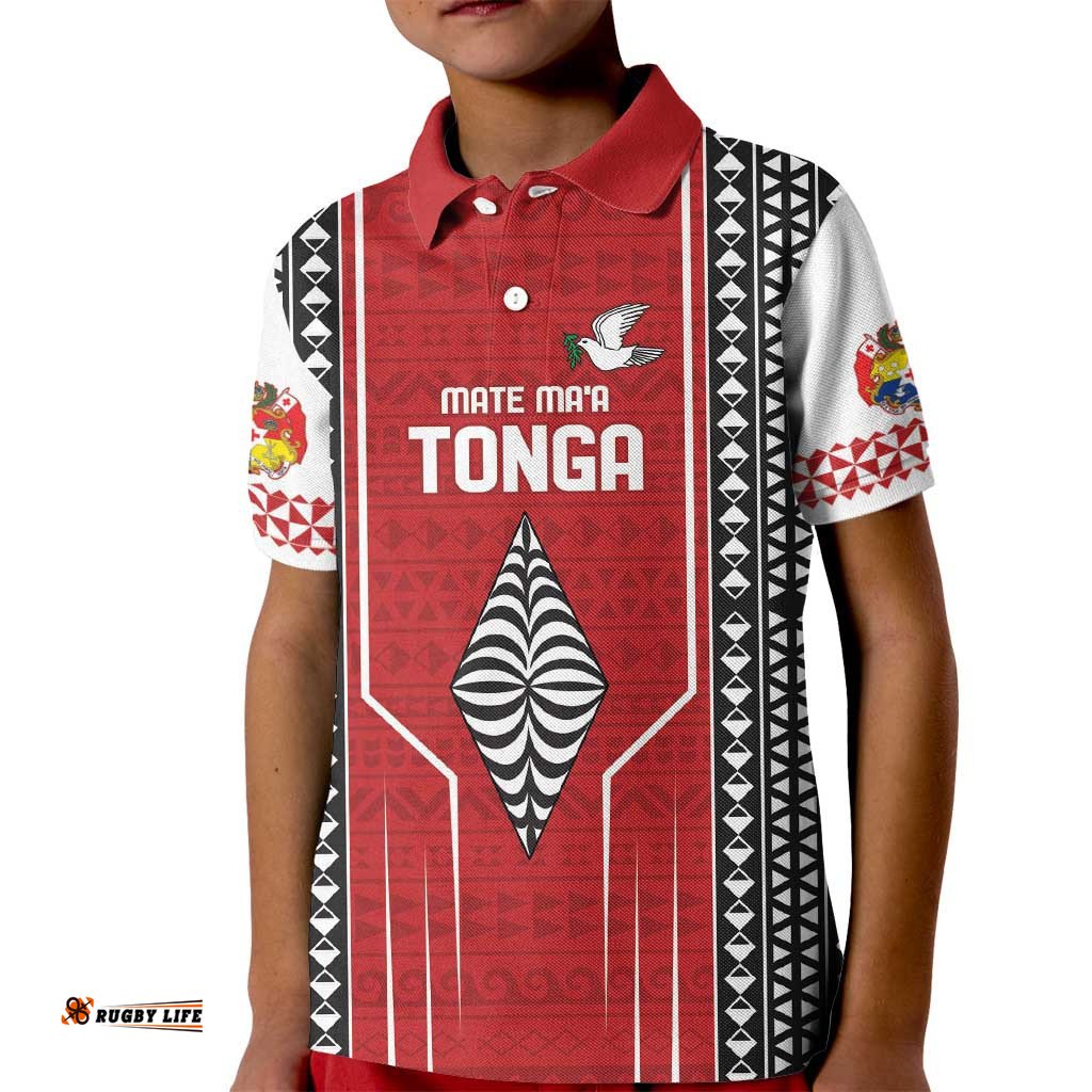 Custom Tonga Rugby Kid Polo Shirt Mate Maa Kupesi Style