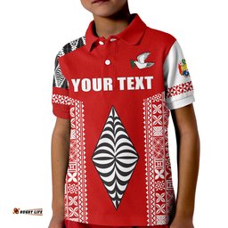 Custom Personalised Tonga Rugby Polo Shirt KID - Mate Ma'a Tonga