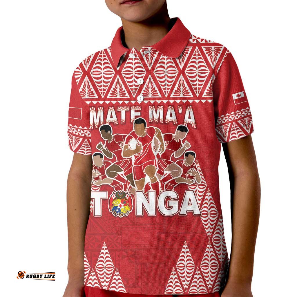 Custom Tonga Rugby Kid Polo Shirt Tonga Mate Ma'a Take The Lead