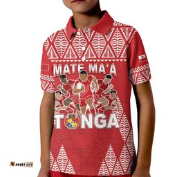 Custom Tonga Rugby Kid Polo Shirt Tonga Mate Ma'a Take The Lead