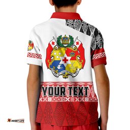 Custom Personalised Tonga Rugby Polo Shirt KID Kupesi Ngatu Mate Maa Tonga