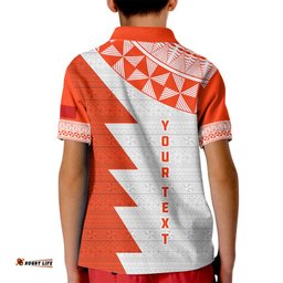 Custom Tonga Rugby Kid Polo Shirt Ikale Tahi Ngatu Tribal Pattern Half Style