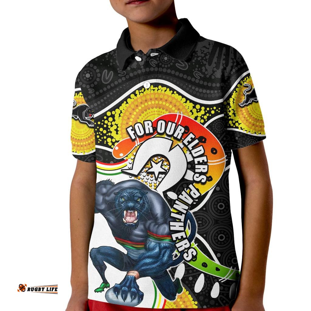 Panthers Mascot NRL Kid Polo Shirt NAIDOC