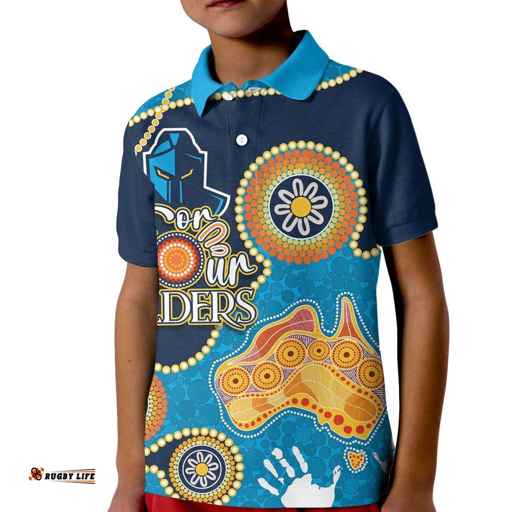 Personalised NAIDOC WeekNRL Titans For Our Elders Kid Polo Shirt
