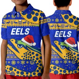 Parramatta Eels Polo Shirt KID Christmas Simple Style - Blue