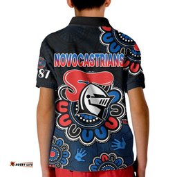 NRL Newcastle Knights Rugby Novocastrians 1987 Aboriginal Kid Polo Shirt
