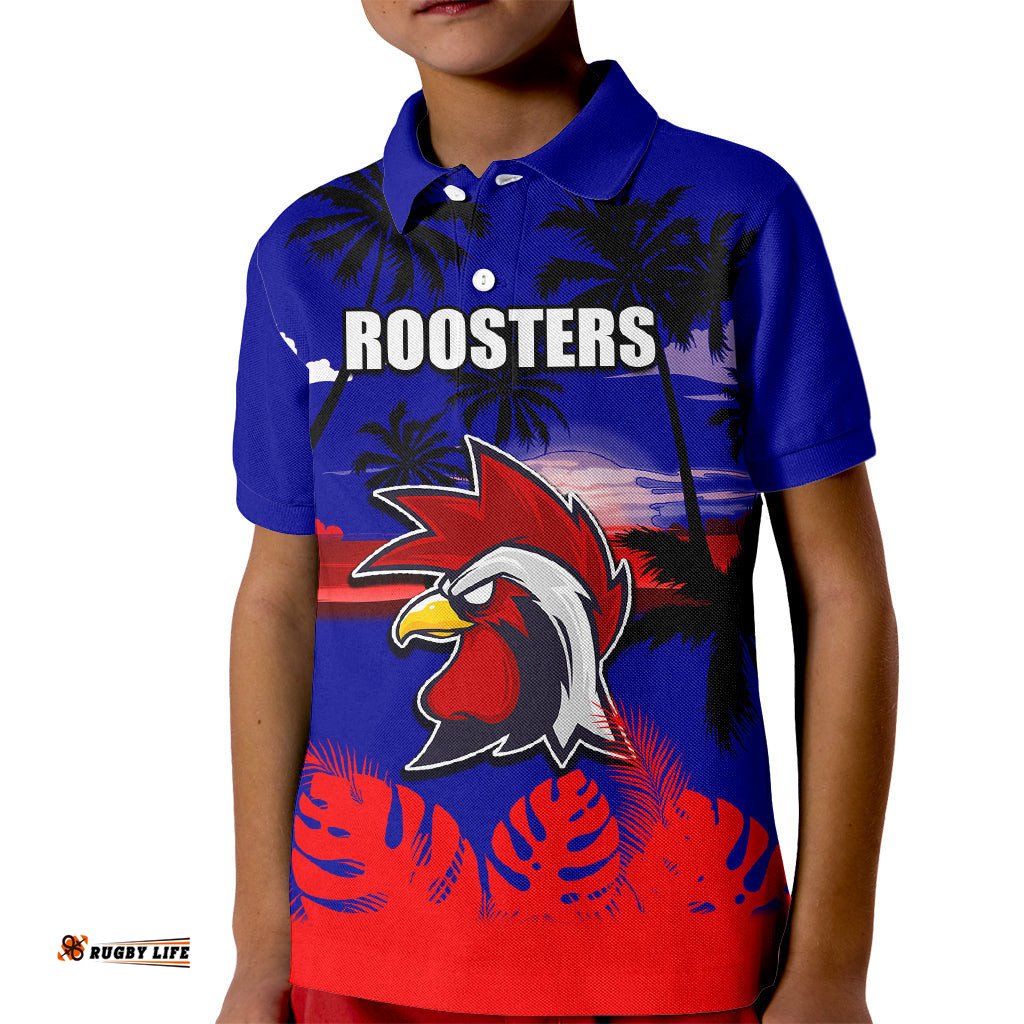 NRL Roosters Kid Polo Shirt Summer Vibe Style