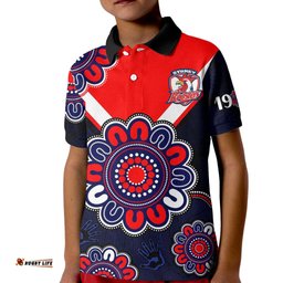 NRL Sydney Roosters Rugby 1908 Aboriginal Kid Polo Shirt