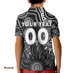 Personalised Magpies NAIDOC Week 2024 Kid Polo Shirt Aussie Aboriginal Art