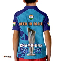 India Cricket Polo Shirt KID Men In Blue ChampionsMens T20 WC