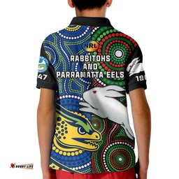 Rabbitohs Mix Eels Rugby Kid Polo Shirt Souths And Parra Indigenous