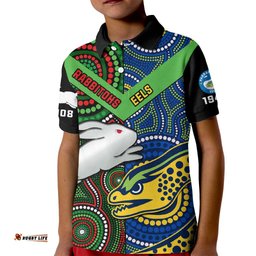Rabbitohs Mix Eels Rugby Kid Polo Shirt Souths And Parra Indigenous