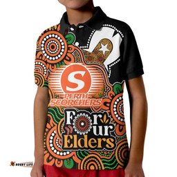 Perth Scorchers Cricket Kid Polo Shirt NAIDOC Torres Strait For Our Elders