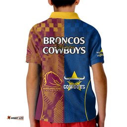 NRL Cowboys and Broncos Kid Polo Shirt Sporty Style