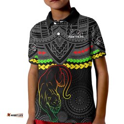 Panthers Rugby Kid Polo Shirt Polynesian and Aboriginal Vibe