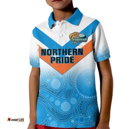 Personalised Australia Rugby Kid Polo Shirt Queensland Northern Pride Indigenous Art