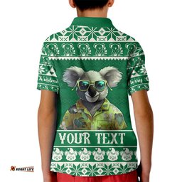 Personalised Australia Koala Christmas Kid Polo Shirt Santa Koala Stay Cool