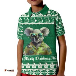 Personalised Australia Koala Christmas Kid Polo Shirt Santa Koala Stay Cool