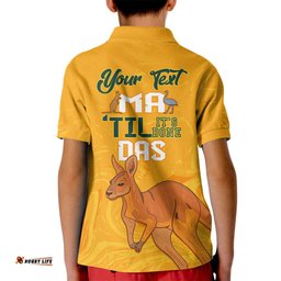 Personalised Matildas Australia Day Kid Polo Shirt Proud To Be Tillies Gold Version