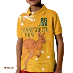 Personalised Matildas Australia Day Kid Polo Shirt Proud To Be Tillies Gold Version
