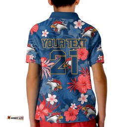 Custom Roosters Rugby Kid Polo Shirt Beautiful Floral Pattern Spring Summer Vibe