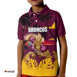 NRL Broncos Kid Polo Shirt Summer Vibe Style