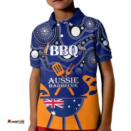 Personalised Australia Barbecue Kid Polo Shirt Aussie Lovers BBQ Indigenous Version