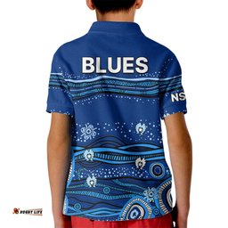 NSW Blues Rugby Kid Polo Shirt Aboriginal Indigenous
