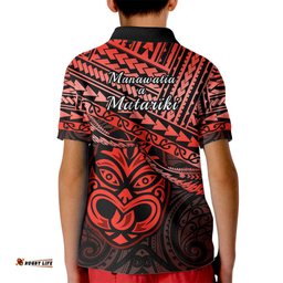 Matariki New Zealand Kid Polo Shirt Maori New Year Tiki Red Version