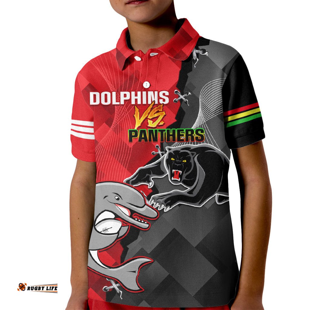 Personalised Panthers And Dolphins Kid Polo Shirt Sporty Version