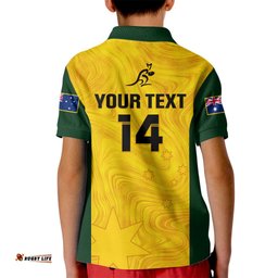 Personalised Australia Rugby Kid Polo Shirt Go Wallaroos Pacific Simple Version-