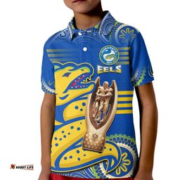 Parramatta Rugby Polo Shirt KID Eels PremiersIndigenous Artsy